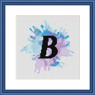 Letter B cross stitch pattern - Tango Stitch
