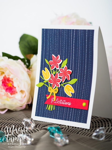 Carte de félicitations Stampin' Up! avec le jeu d'étampes Ravissant Bouquet