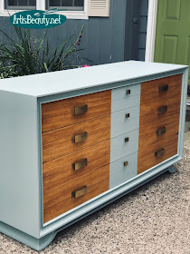 MCM dresser modern update using milk paint