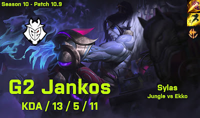 G2 Jankos Sylas JG vs Ekko - EUW 10.9