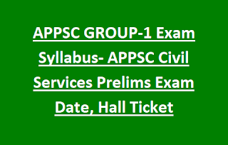 APPSC GROUP-1 Exam Syllabus- APPSC Civil Services Prelims Exam Date, Hall Ticket