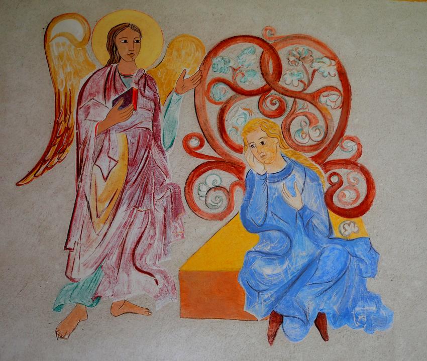 Annonce faite à Marie, centre de la  Fresque, réalisé par  les  apprentis Blain