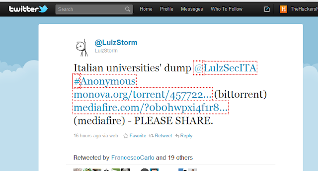 Italian Universities dump database Leaked by LulzStorm