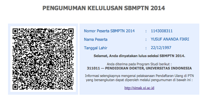 SBMPTN 2014, Getting Accepted at FKUI.