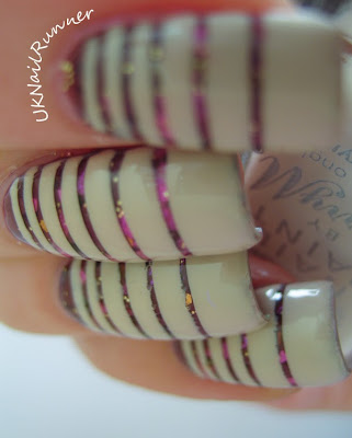 Tape design with Barry M Gelly Nail Paint in Lychee