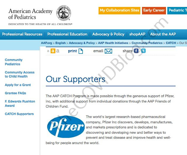 Associazione Americana di Pediatria cerca di nascondere i finanziamenti della Pfizer