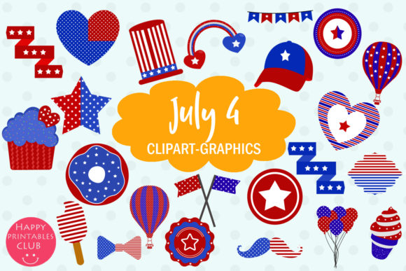 July 4 Patriotic Clipart Graphics