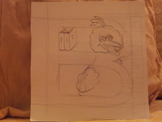 New sketch for geeky letter B including Big bird and books