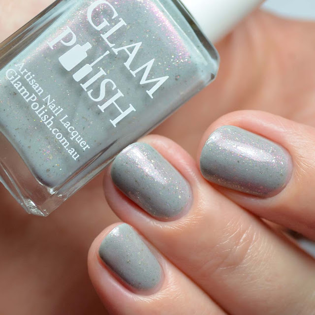 gray crelly shimmer nail polish