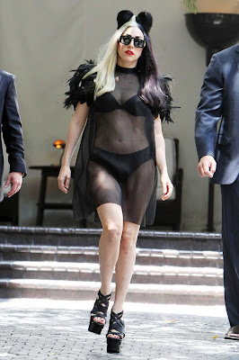 Lady GaGa Provocative In Black Sheer Dress3