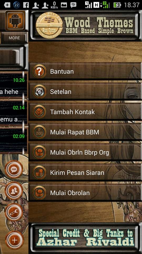 BBM MOD WOOD THEMES VERSI 2.8.0.21 APK - Jembersantri.Blogspot.Com