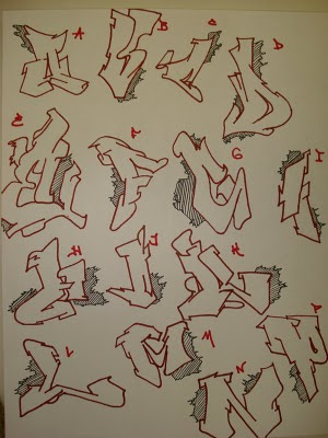 Graffiti Alphabet Letter A P Flava Design