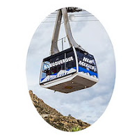 The Sandia Peak Tramway takes visitors on a nearly 3-mile ride up the side of the Sandia Mountains; aerial tram stretches from NE edge of Albuquerque to Sandia Mt crestline. Cibola Natl Forest. Store: cafepress.com/ABQ