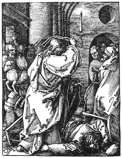 Cacciata dei mercanti dal Tempio - Piccola Passione 1511 - Albrecht Dürer - British Museum Londra