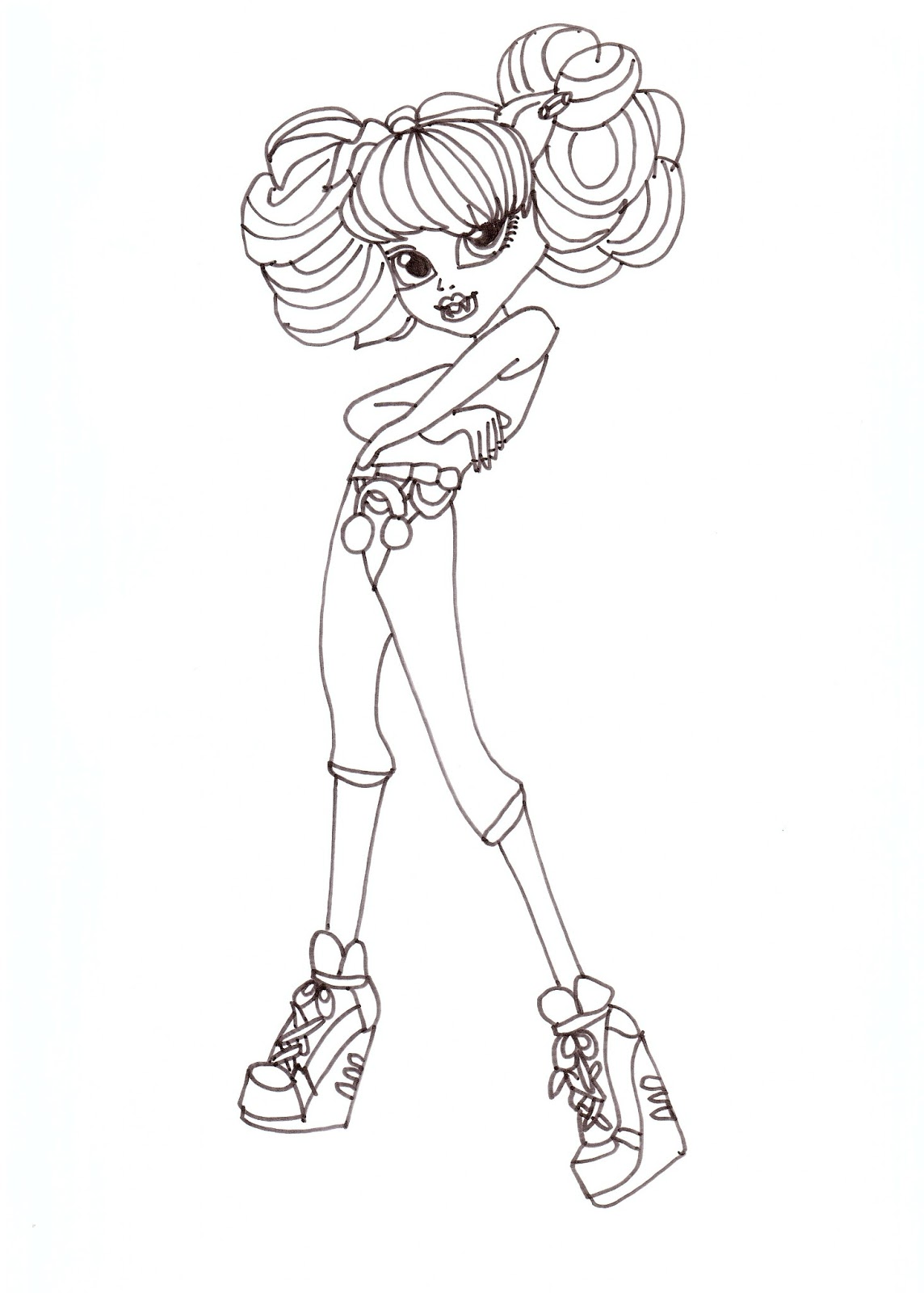 Free printable monster high Howleen Wolf Dance Class coloring sheet
