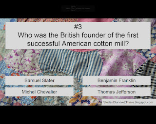 Who was the British founder of the first successful American cotton mill? Answer choices include: Samuel Slater, Benjamin Franklin, Michel Chevalier, Thomas Jefferson