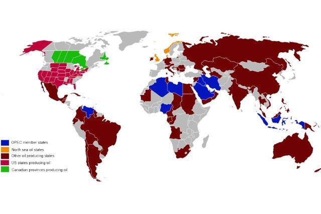 Mapa de paises productores de petroleo