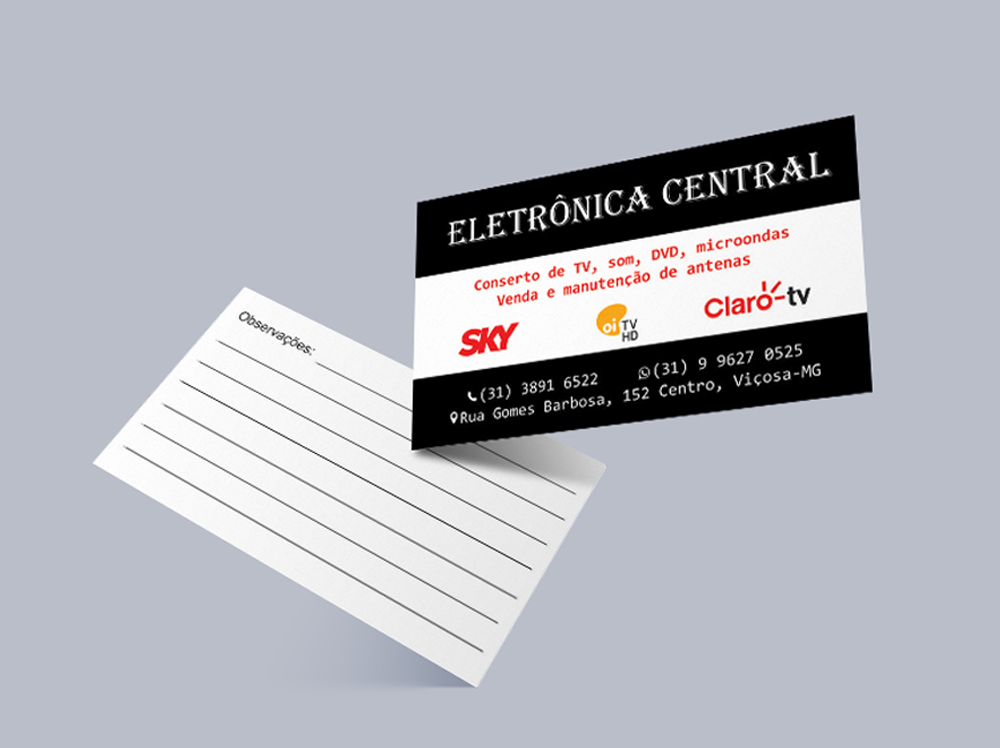 Cartão de visita Eletrônica Central