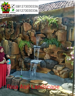 gambar tebing buatan, dekorasi tebing, ornamen relig air terjun