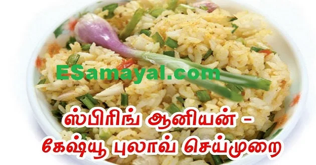 ஸ்பிரிங் ஆனியன் – கேஷ்யூ புலாவ்