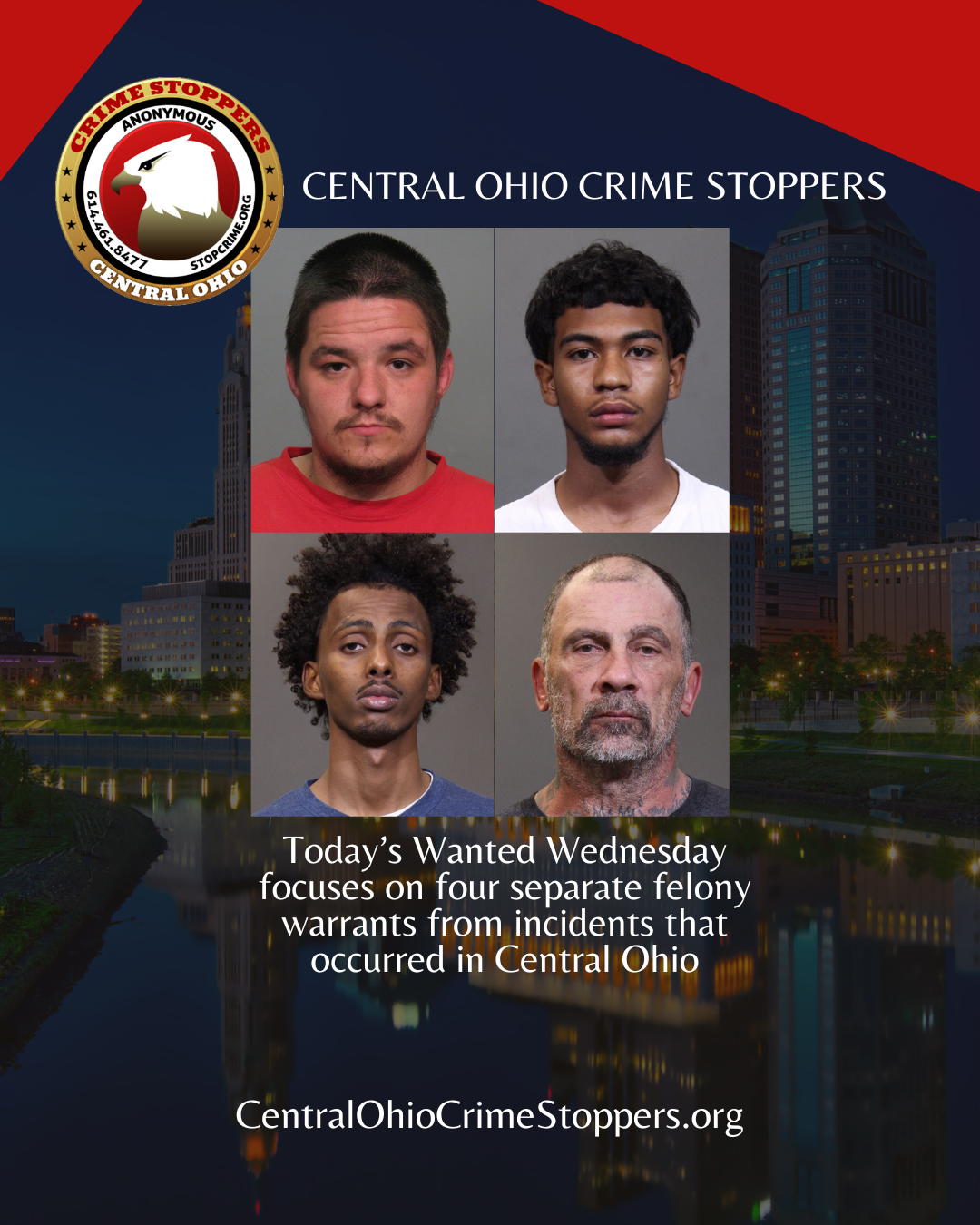 Today’s Wanted Wednesday focuses on four separate felony warrants from incidents that occurred in Central Ohio.