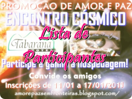 Promoção Encontro Cósmico - participantes