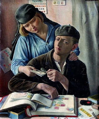 Painting Le Philateliste by François Barraud 1929