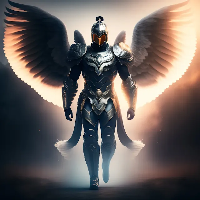 Wallpaper de anjo guerreiro armadura divina