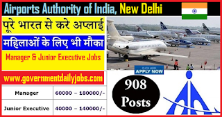 AAI Recruitment 2018 Notification of 908 Manager & Junior Executive Vacancy