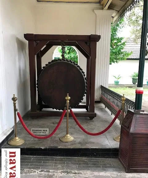 Ancient flat gong on display in Keraton Palace, Jogjakarta, Indonesia.
