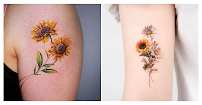 Realistic Sunflower Tattoos