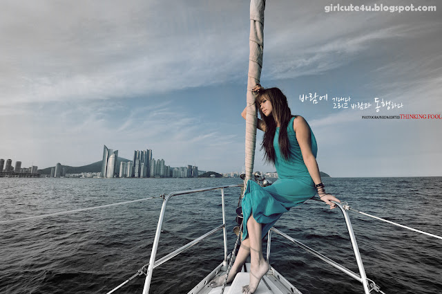 1 Kim Ha Yul on a Sailboat-very cute asian girl-girlcute4u.blogspot.com