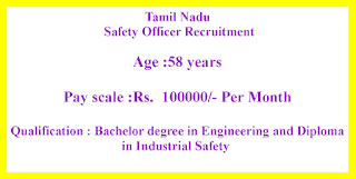 Safety Officer Recruitment - Tamil Nadu
