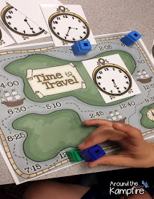 Thanksgiving math telling time board game