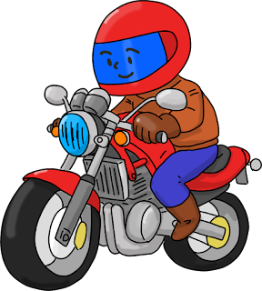 日々のイラスト バイクに乗る人のイラスト