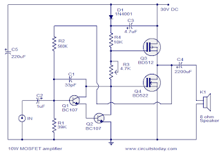  Skema  Power  Amplifier Dengan Mosfet  Home Wiring Diagram