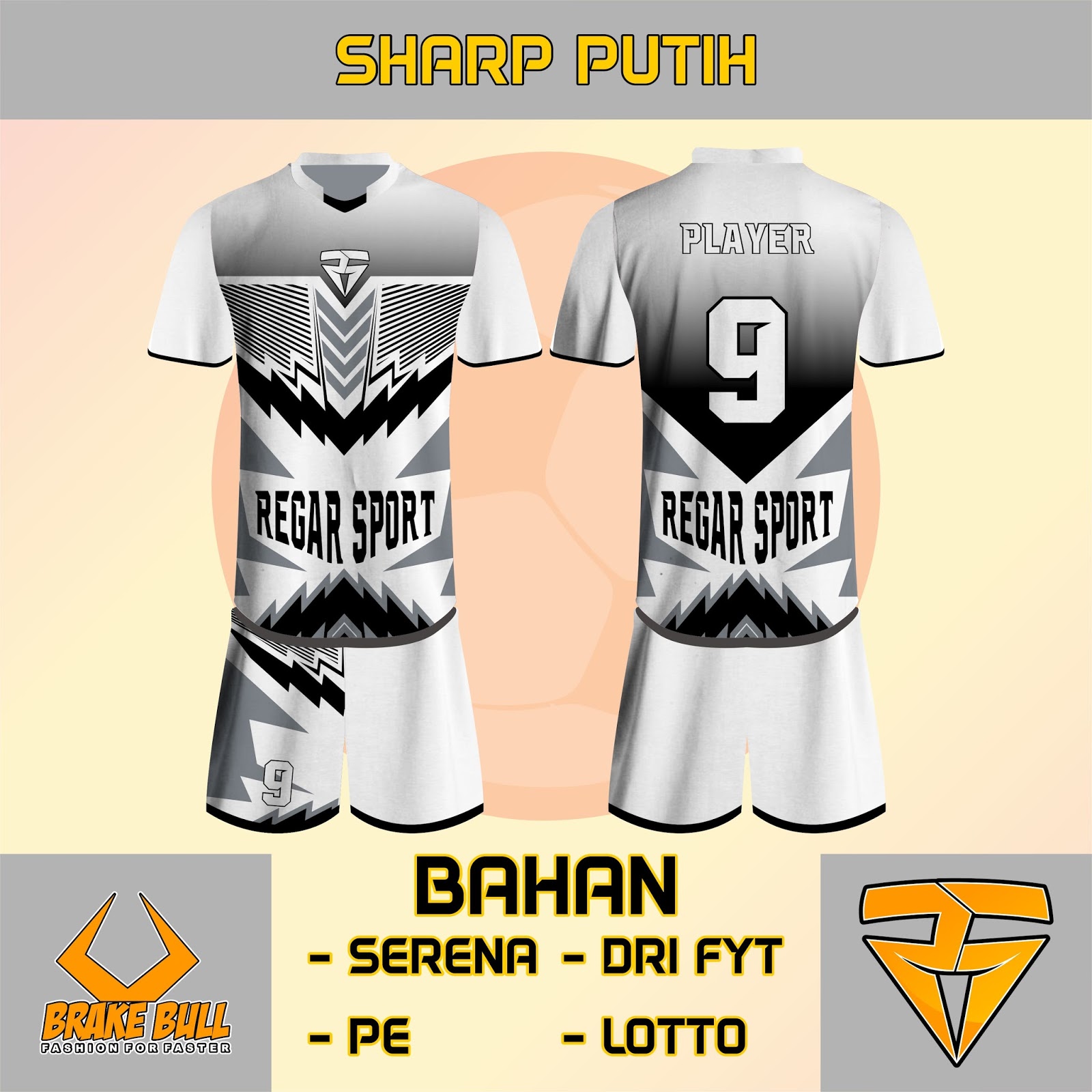  KOSTUM  BOLA KUALITAS PRINTING MOTIF SHARP Regar Sport 