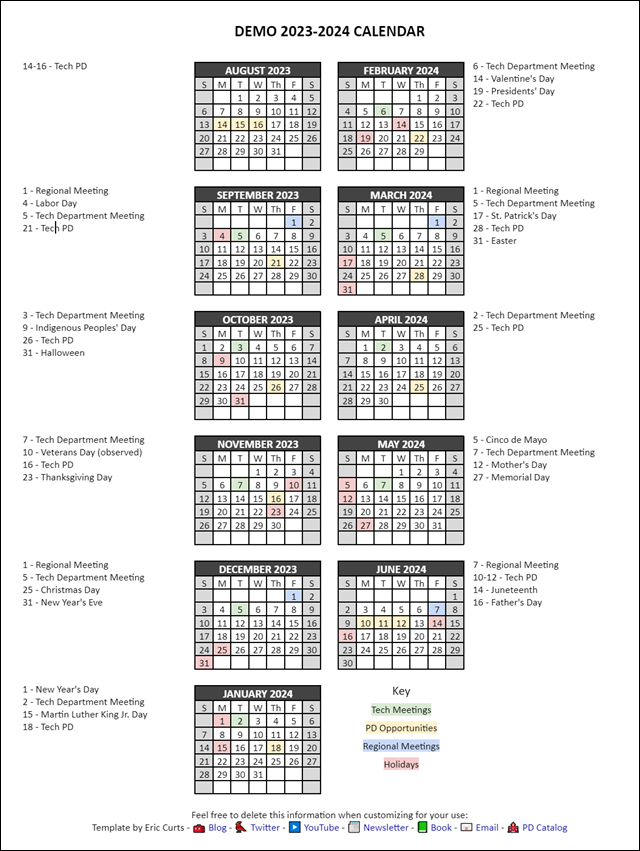 Control Alt Achieve Google Docs Calendar Templates for the 20232024