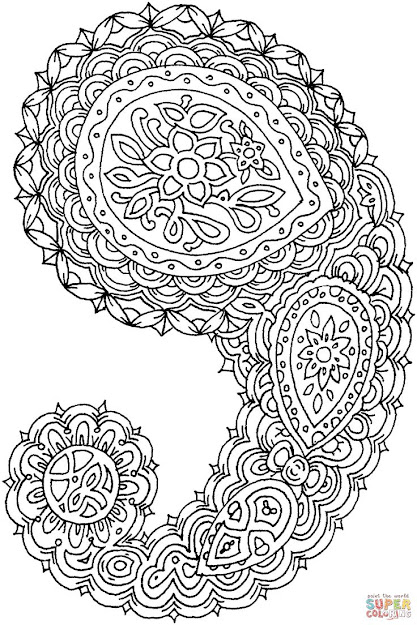 Paisley Design Coloring Pages For Adults  Click The Paisley Coloring Page  To View Printable Version