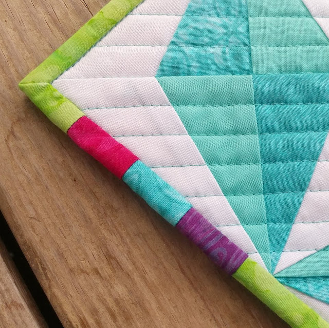 Batiks and solids for a modern Teal Mini Swap Quilt