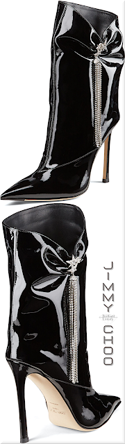 ♦Jimmy Choo Oriel black soft patent boots with crystal star chandelier #jimmychoo #shoes #brilliantluxury