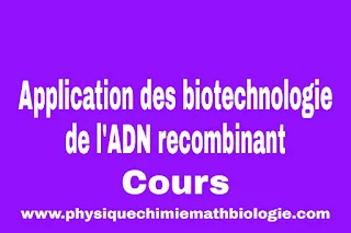 Cours d'Applications des Biotechnologie de l’ADN Recombinant PDF