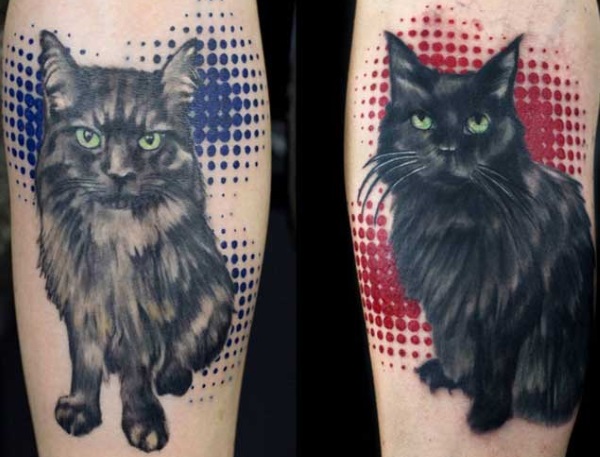 De Longos Cabelos Gato Preto Tatuagem