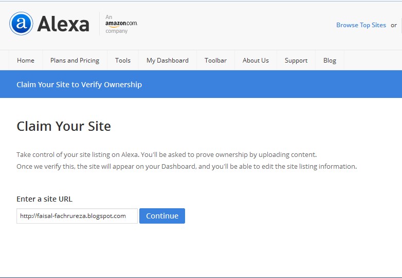 cara claim blog di alexa