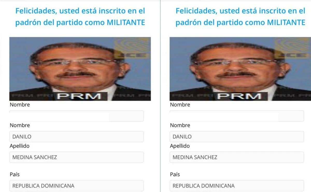 Danilo Medina, padrón PRM