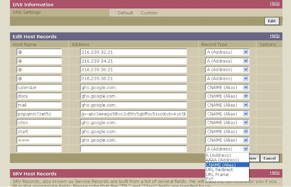 Blogger yönlendirme eNom dns ayarları