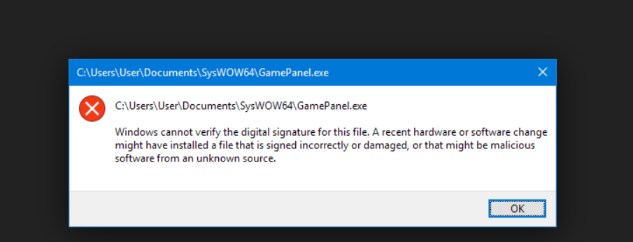 حل مشكلة Windows Cannot Verify The Digital Signature For This File