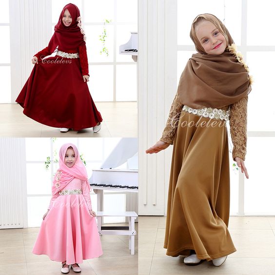20 Desain Model  Baju  Muslim  Anak  Perempuan  Terbaru 2019