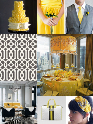 Wedding inspiration yellow and grey decoration combination