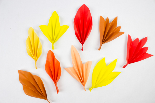 how to make a lovely accordion folded paper leaf banner with kids